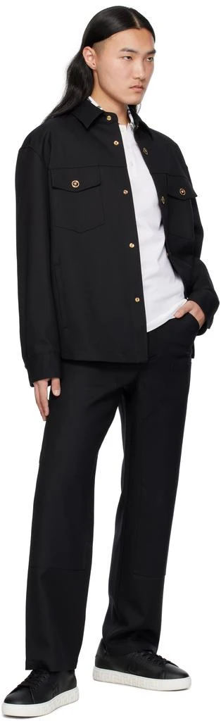 Versace Black Embroidered Greca Sneakers 5