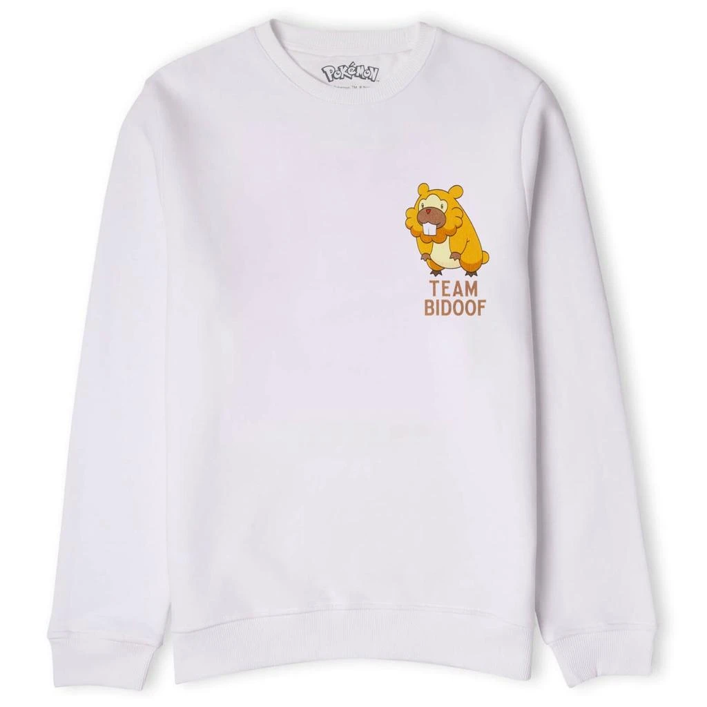 Original Hero Pokémon Team Bidoof Unisex Sweatshirt - White 1