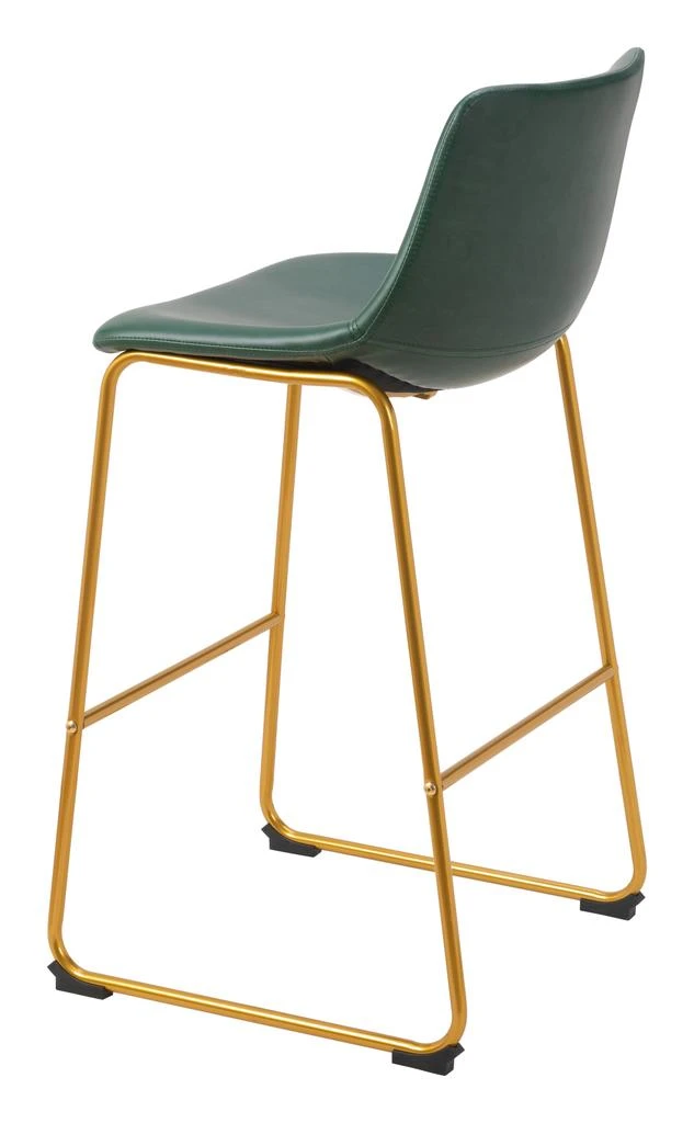 Zuo-Mod Augusta Barstool (Set of 2) Green & Gold 2