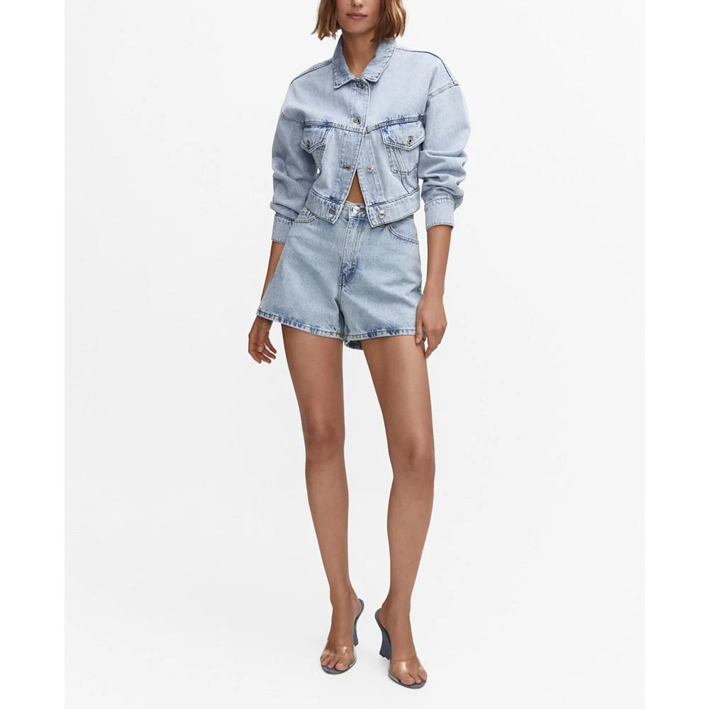 Mango Women's High Rise Denim Shorts 1