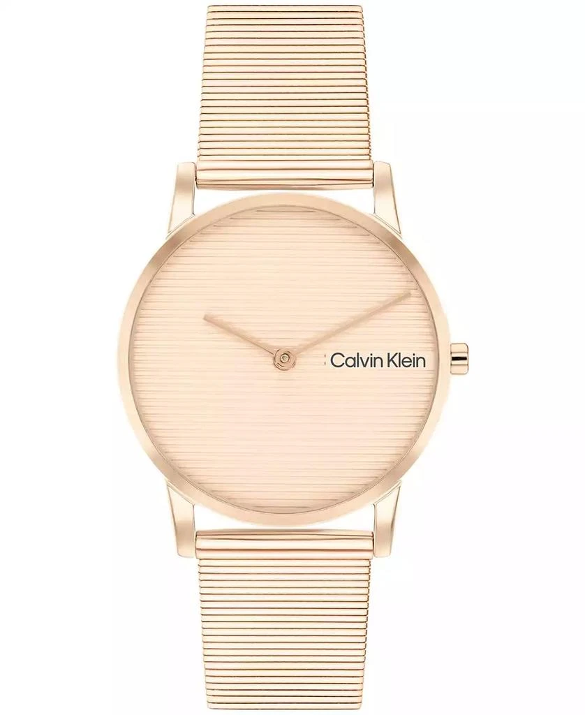 Calvin Klein Women's CK Feel Carnation Gold-Tone Stainless Steel Mesh Watch 30mm 1