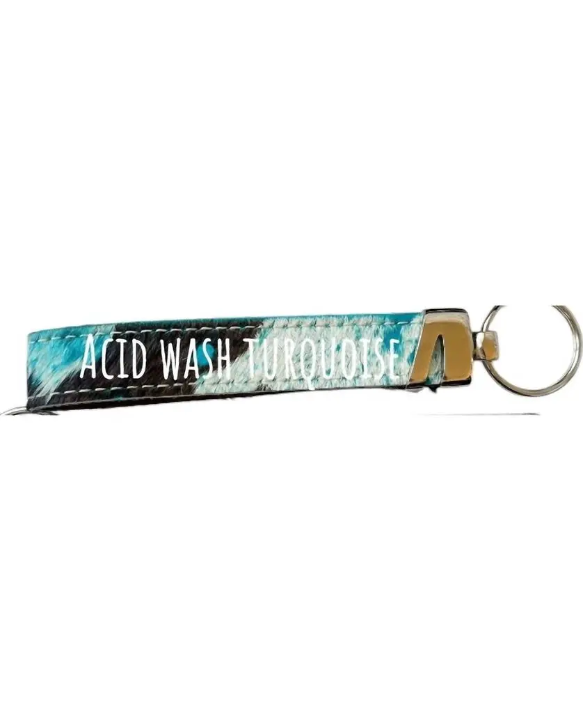 Boho Ranch Boho Ranch - Acid Wash Cowhide Hair-on Wristlet Keychain