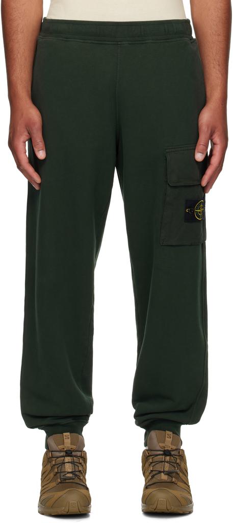 Stone Island Green 6200003 Brushed Organic Cotton Fleece Sweatpants