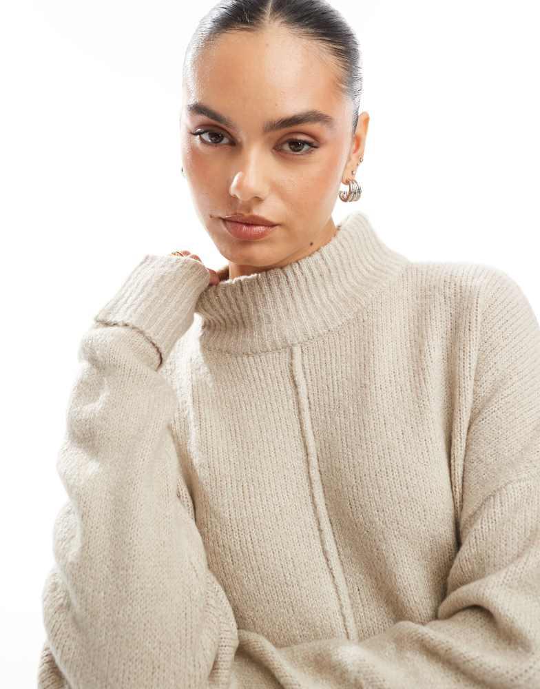 Brave Soul Brave Soul fluffy knit jumper in beige