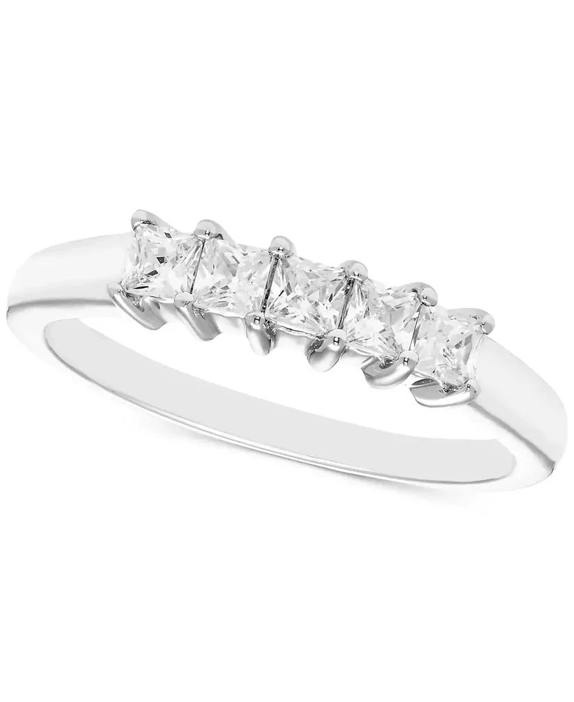 Shop Diamond Princess-Cut Five Stone Band (1/2 in 14k