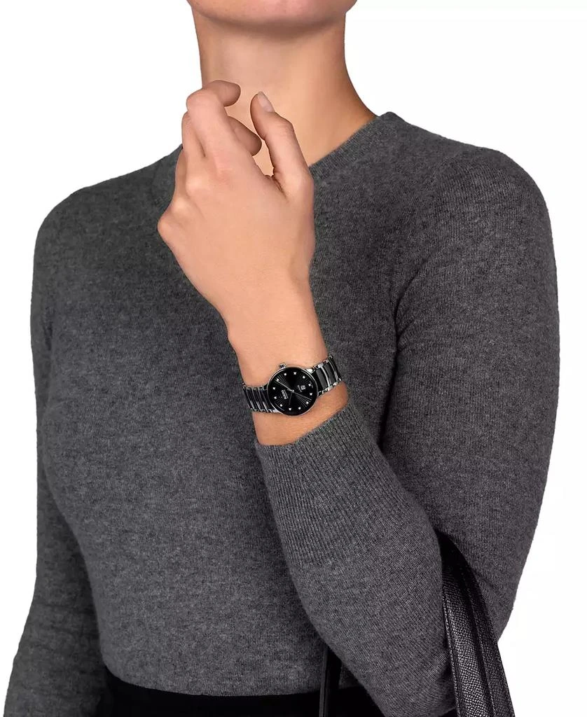 Rado Women's Swiss Automatic Centrix Diamond (1/20 ct. t.w.) Black High-Tech Ceramic & Stainless Steel Bracelet Watch 31mm 5