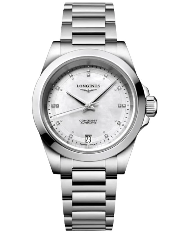 Longines Longines Conquest Automatic Mother of Pearl Diamond Dial Steel Women's Watch L3.430.4.87.6 1