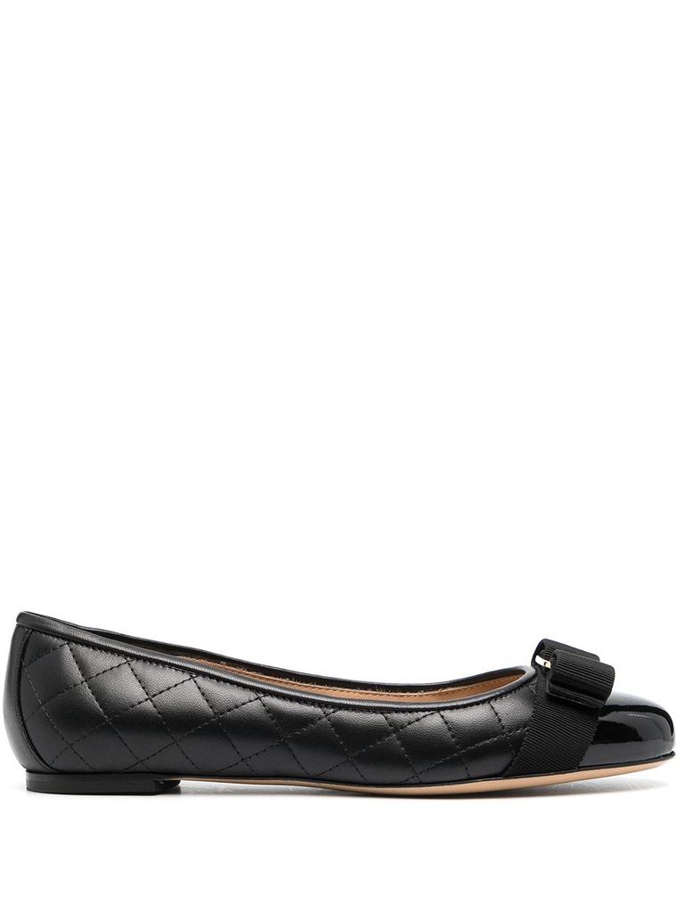 Salvatore Ferragamo FERRAGAMO - Vara Quilted Leather Ballet Flats