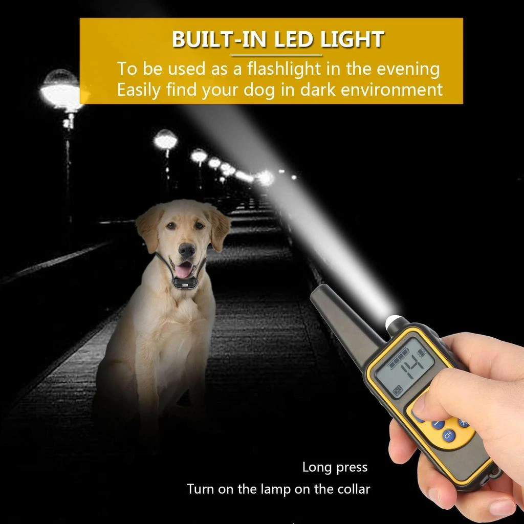 Pet Life Barkshield LED 1-to-3 Dog 900 Yard Range 7-Level Vibration and Sound Training Dog Collar - Black 2