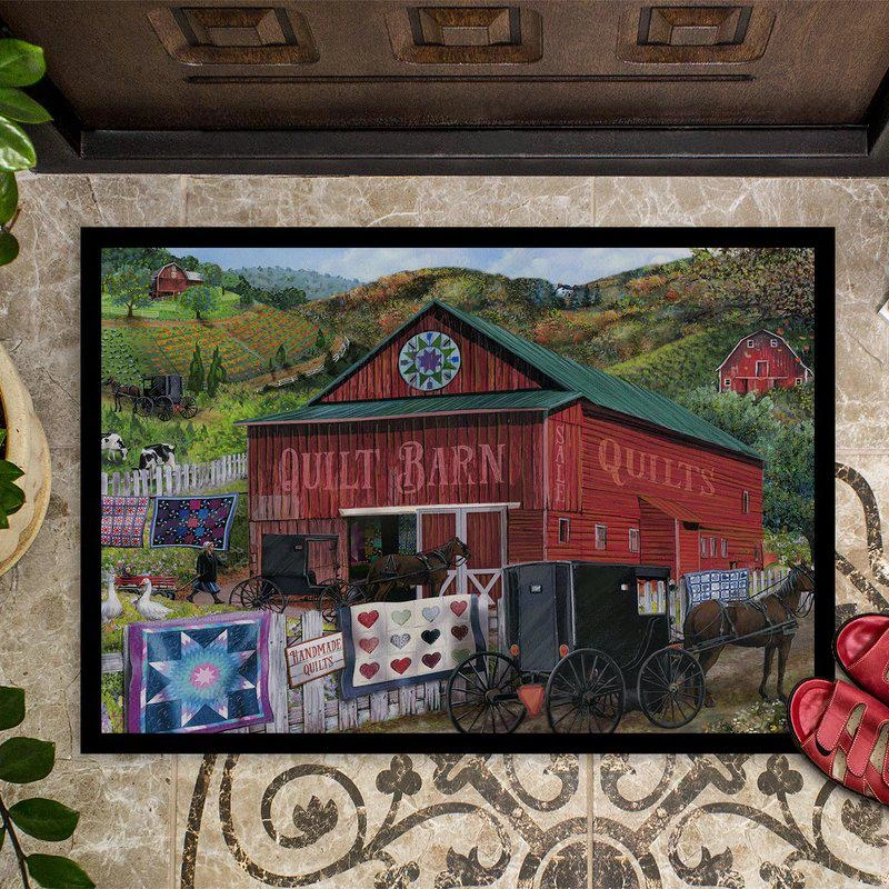 Caroline's Treasures 24 in x 36 in The Quilt Barn Door Mat Indoor/Outdoor 2