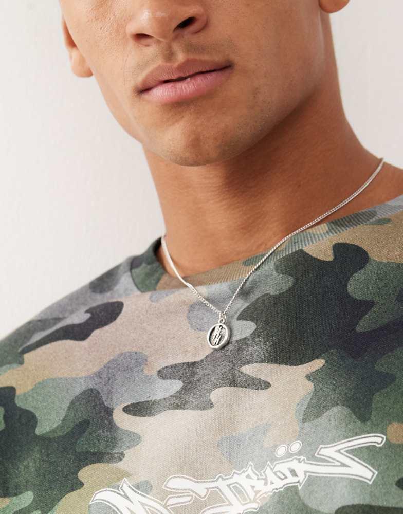 CLASSICS 77 Classics 77 lightning bolt coin pendant chain necklace in silver
