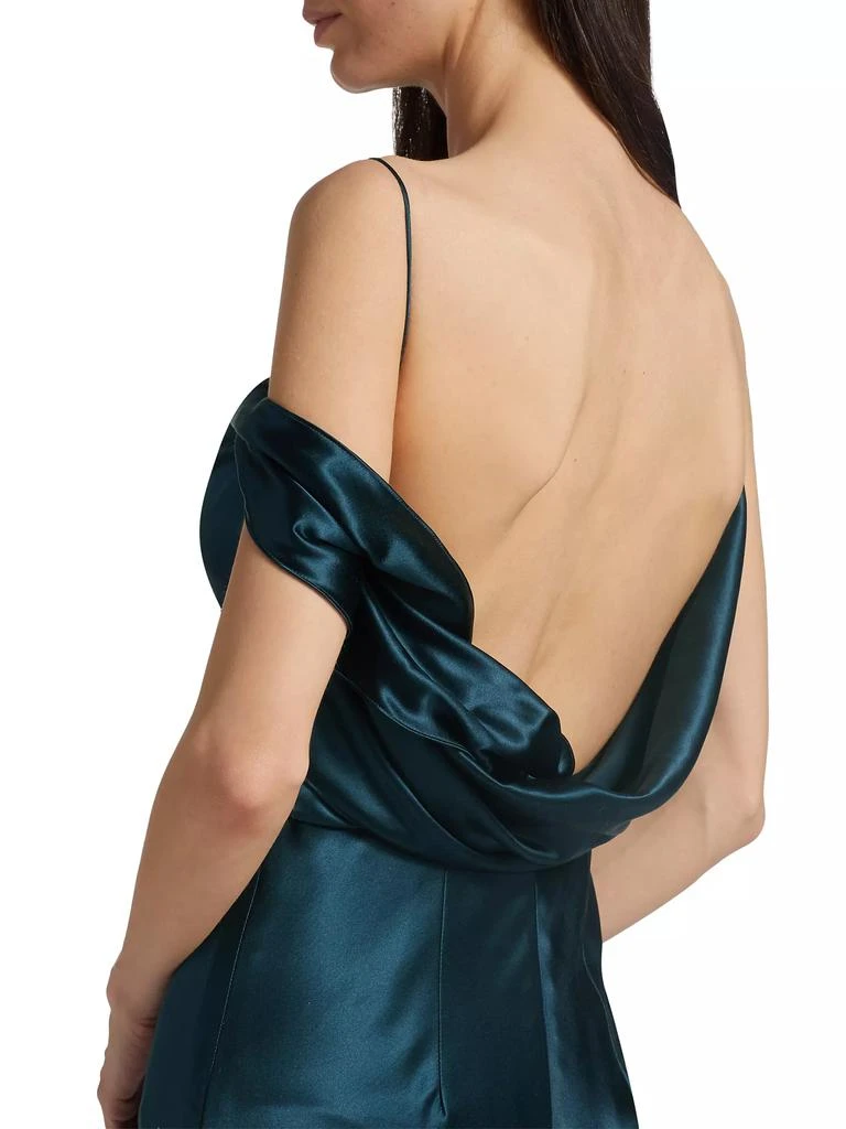 Danielle Frankel Harper Crepe Satin Slip Gown 6