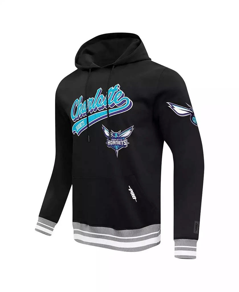 Pro Standard Men's Black Charlotte Hornets Script Tail Pullover Hoodie 4