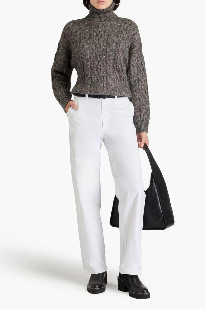 Nili Lotan Cable-knit alpaca, cotton and wool-blend turtleneck sweater 2