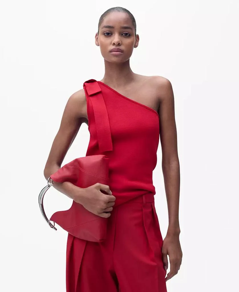 asymmetric bow dress mango Asymmetrical Draped Plaid Dress With Tie Waist – MILL MINORITY main image 1