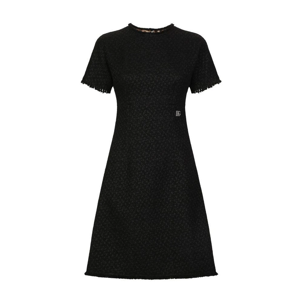 Dolce & Gabbana Raschel tweed midi dress DG logo 6