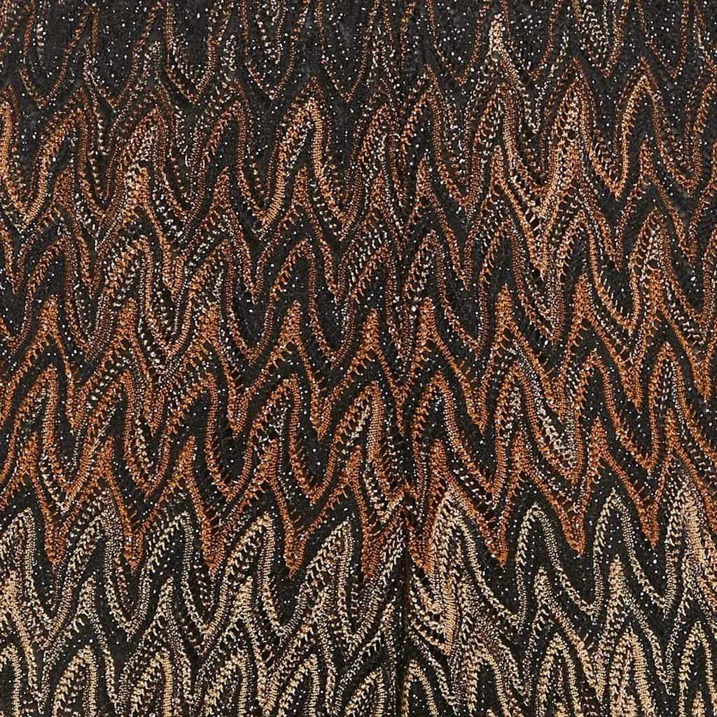 Missoni Missoni Brown Patterned Lurex Knit Flared Trousers M 3