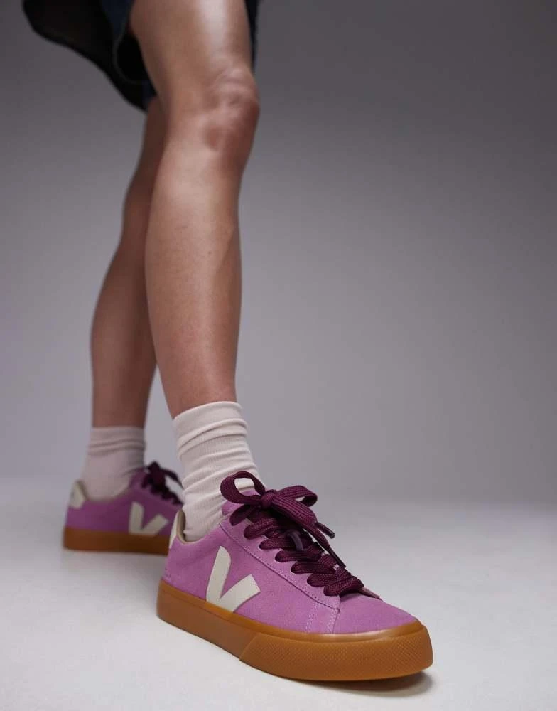 Veja VEJA Campo bold suede trainer in pink 3