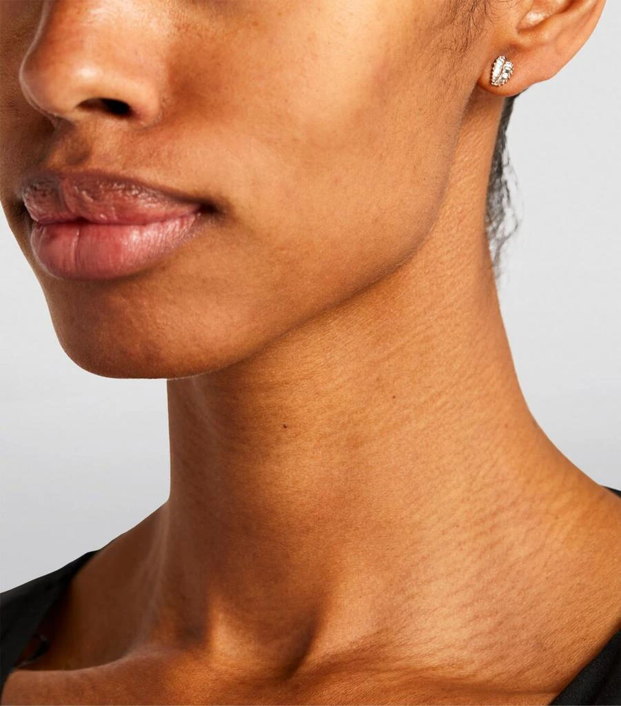 Anita Ko Rose Gold and Diamond Palm Leaf Stud Earrings 5