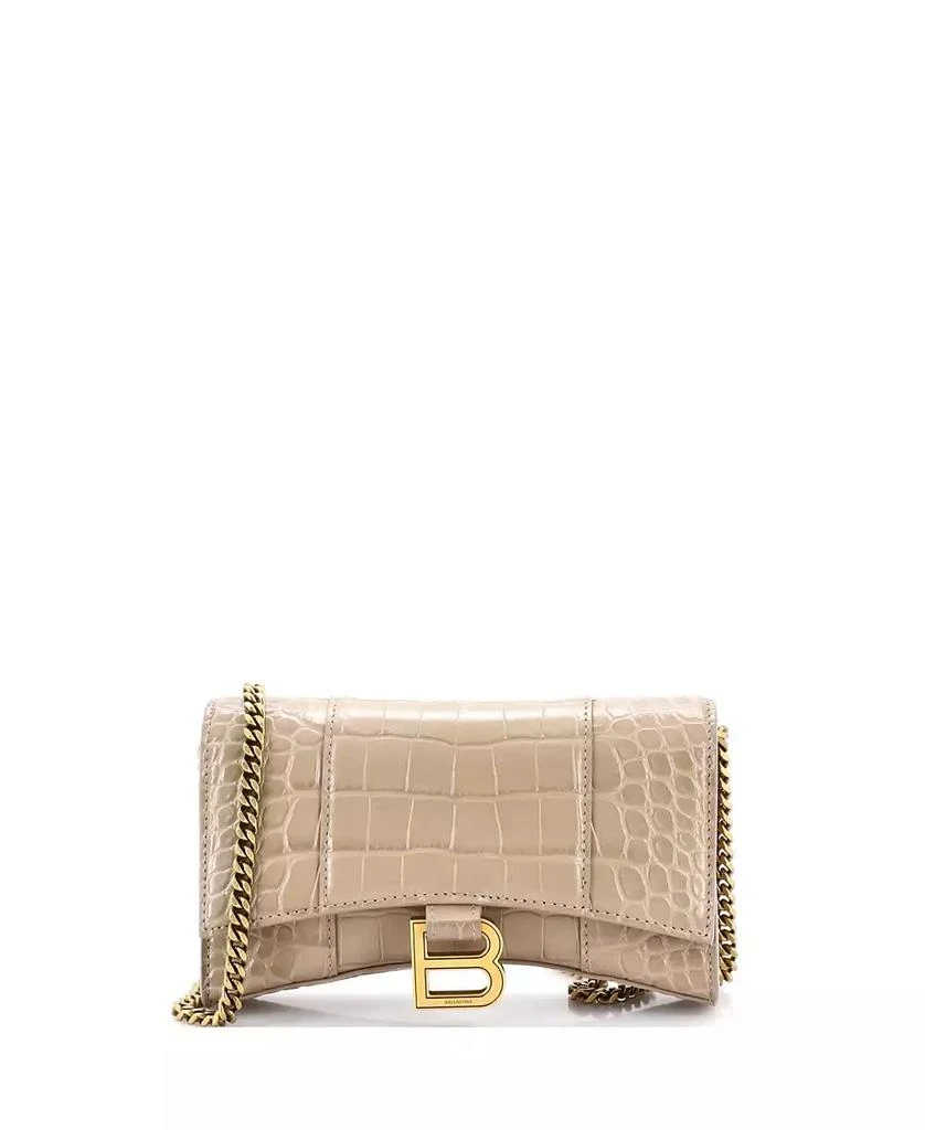 Pre-Owned Balenciaga Hourglass Chain Wallet Embossed Leather