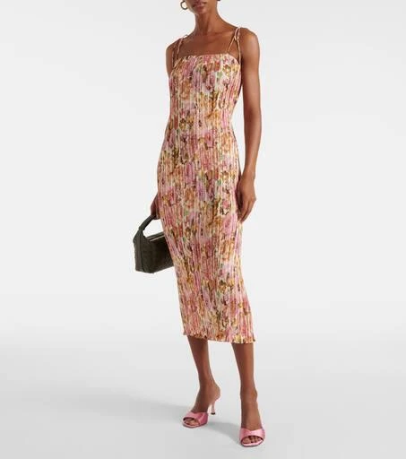 Zimmermann Golden pleated floral slip dress 2