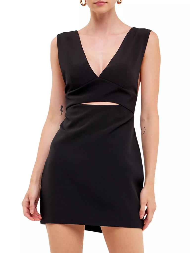 Endless Rose V-Neckline Cut-Out Detail Mini Dress