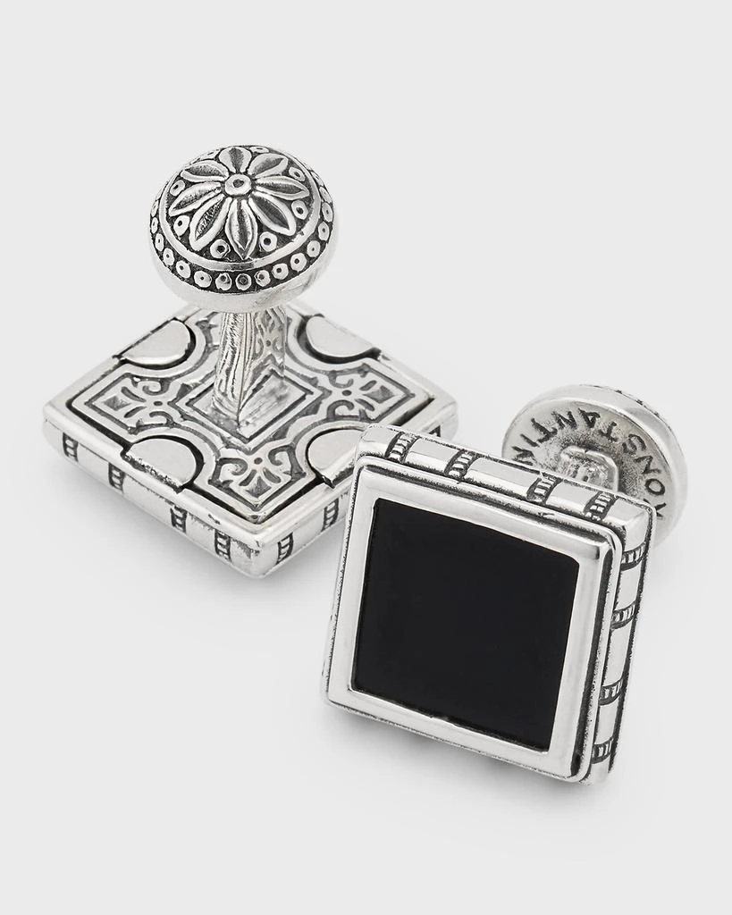 Konstantino Men's Sterling Silver and Black Onyx Square Cufflinks 4