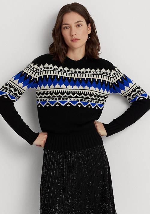 Ralph Lauren Fair Isle Wool Blend Crew Neck Sweater