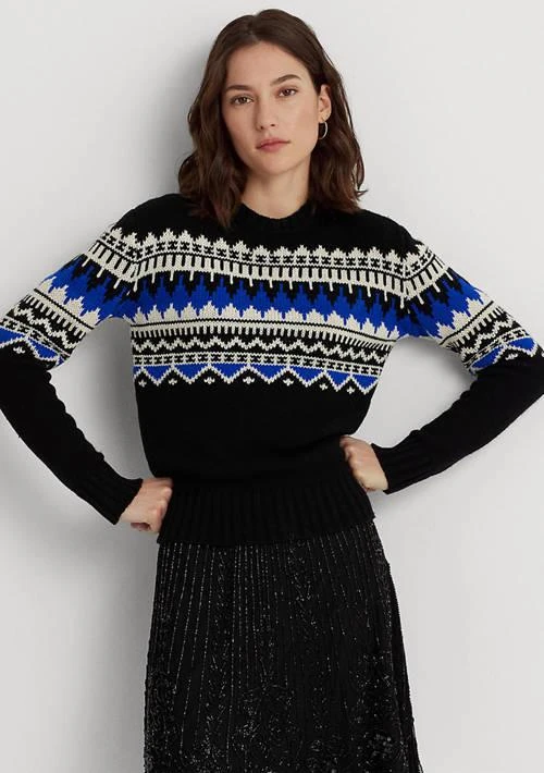 Ralph Lauren Fair Isle Wool Blend Crew Neck Sweater 1