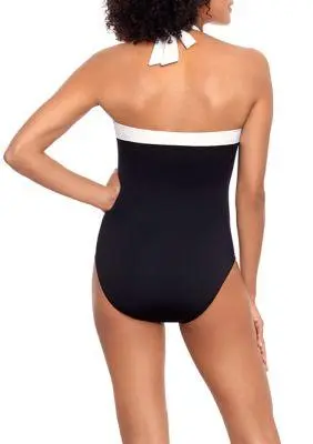 Ralph Lauren Shirred Bandeau One Piece Swimsuit  2