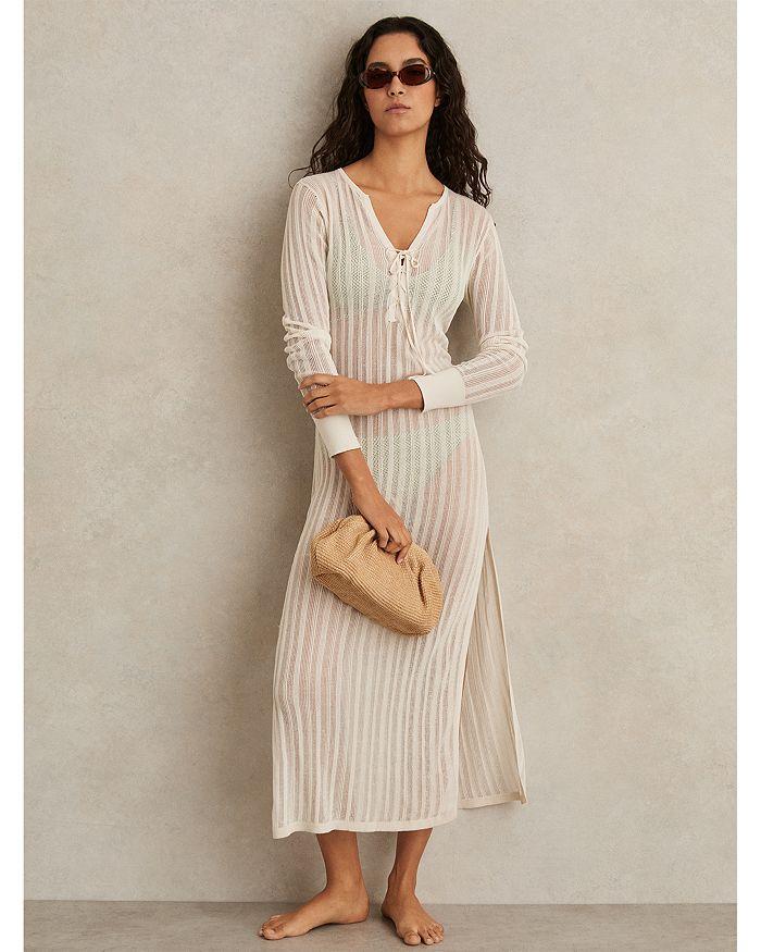 REISS Samantha Sheer Knit Dress