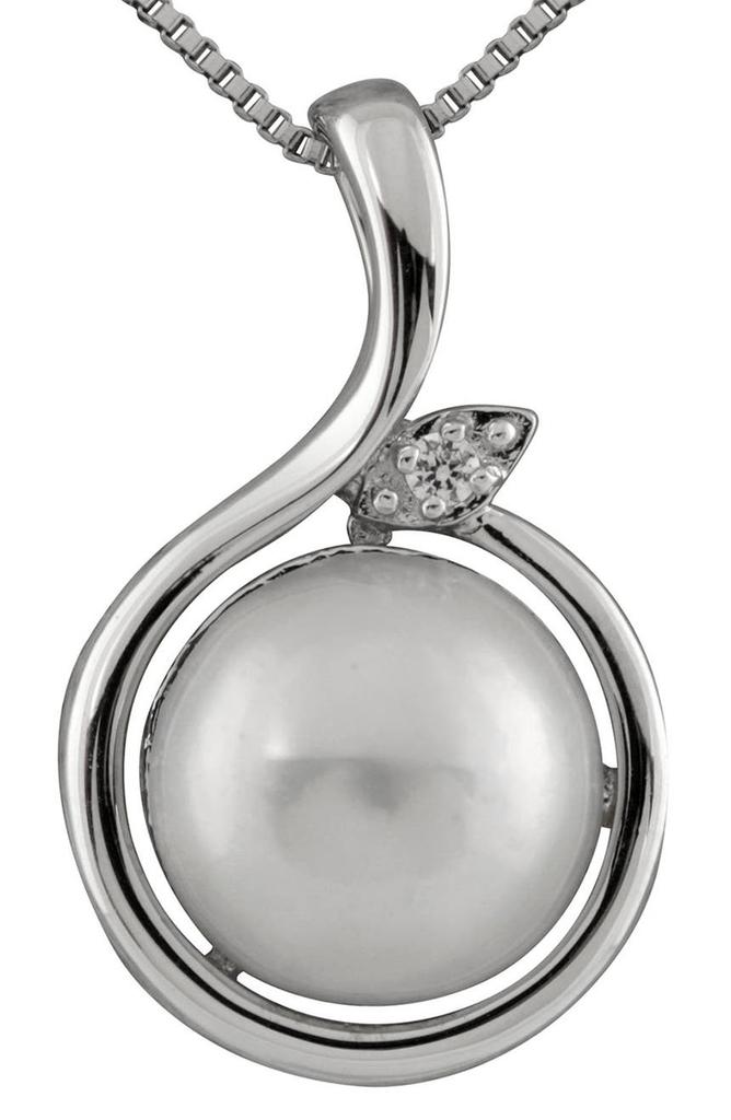 Splendid Pearls Sterling Silver Mabe Pearl Pendant Necklace