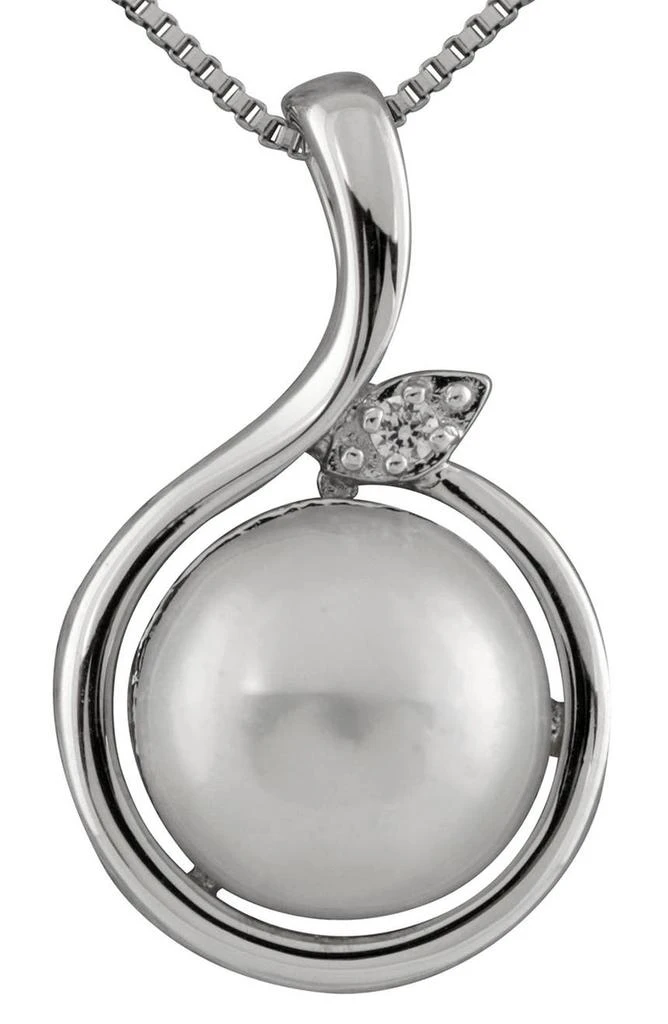 SPLENDID PEARLS Sterling Silver Mabe Pearl Pendant Necklace 1