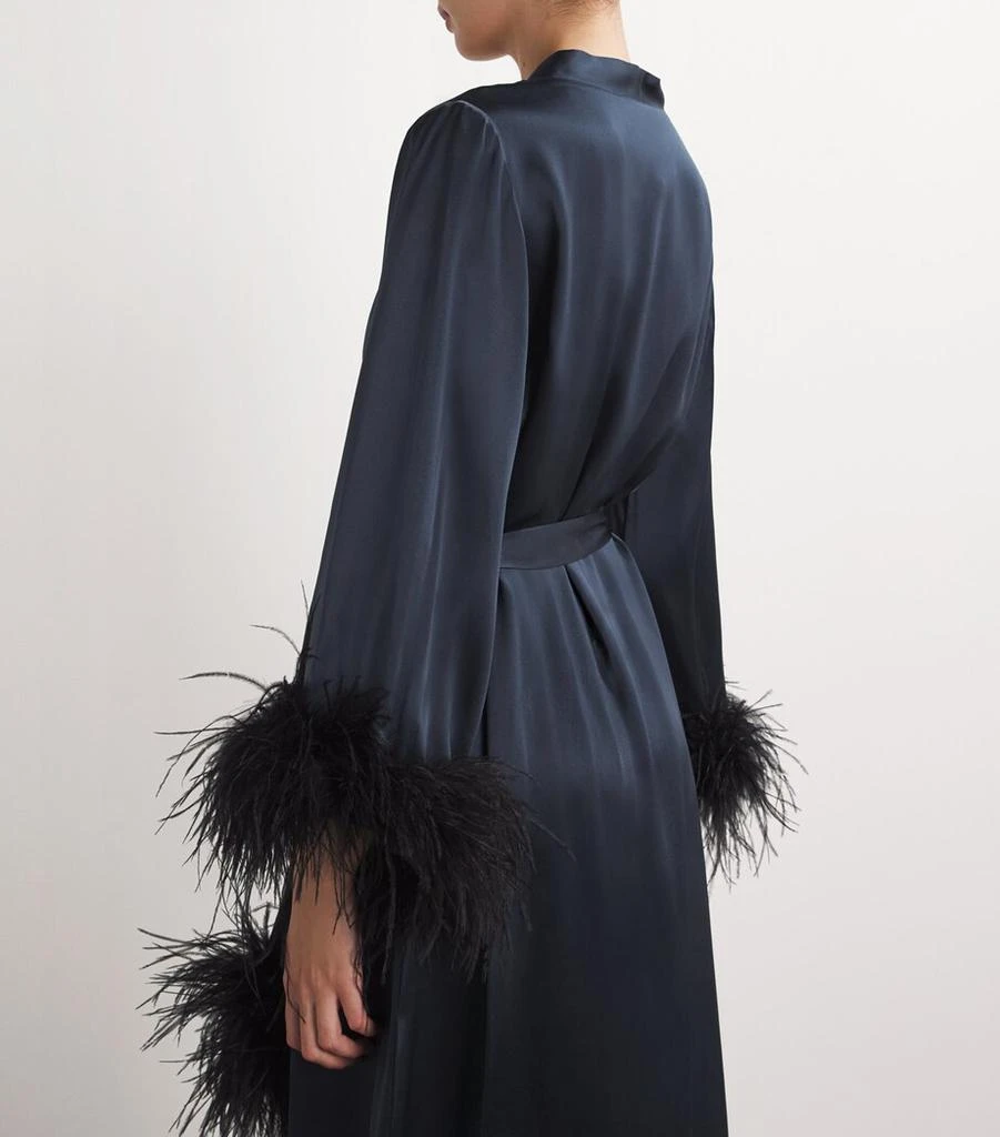 GILDA & PEARL Feather-Trim Camille Long Robe 6