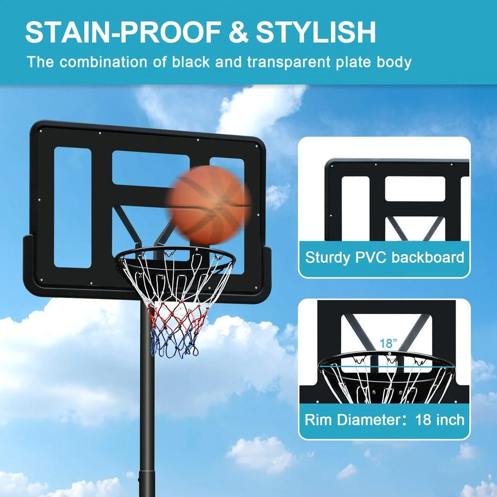 Streamdale Furniture Streamdale Pro-Grade Basketball System Durable Steel Construction 4