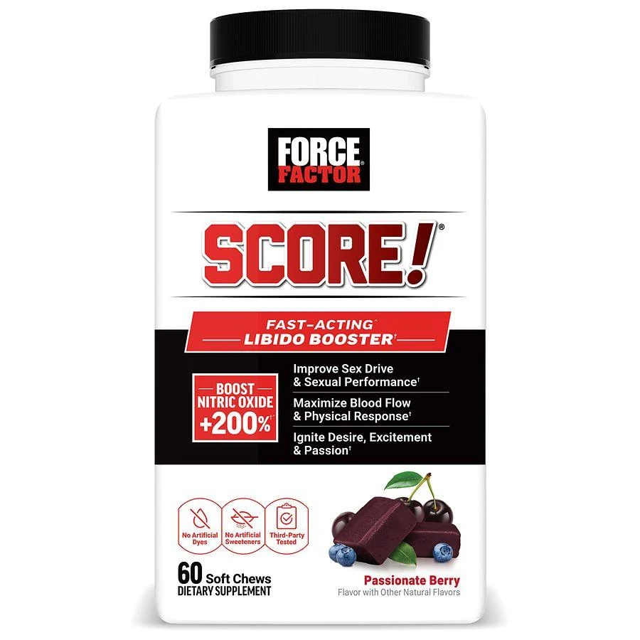 Force Factor SCORE! Soft Chews Libido Booster Passionate Berry