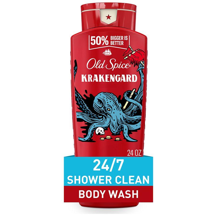 Old Spice Cleansing Body Wash for Men, 24/7 Shower Clean with Lasting Scent Rich Lather, Krakengard, Deep Ocean Scent,