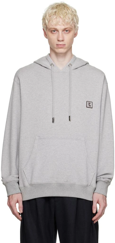 WOOYOUNGMI Gray Printed Hoodie 1