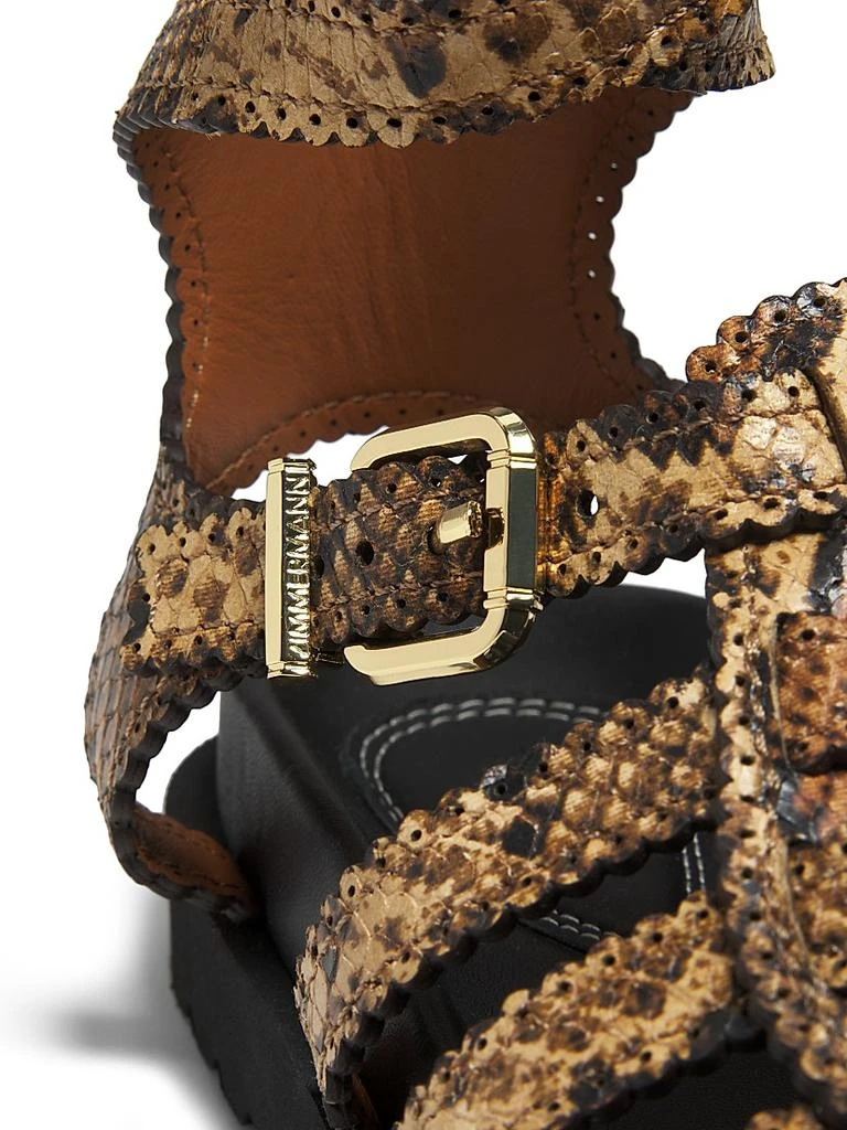 Zimmermann Goldie Snake-Embossed Leather Gladiator Sandals 5