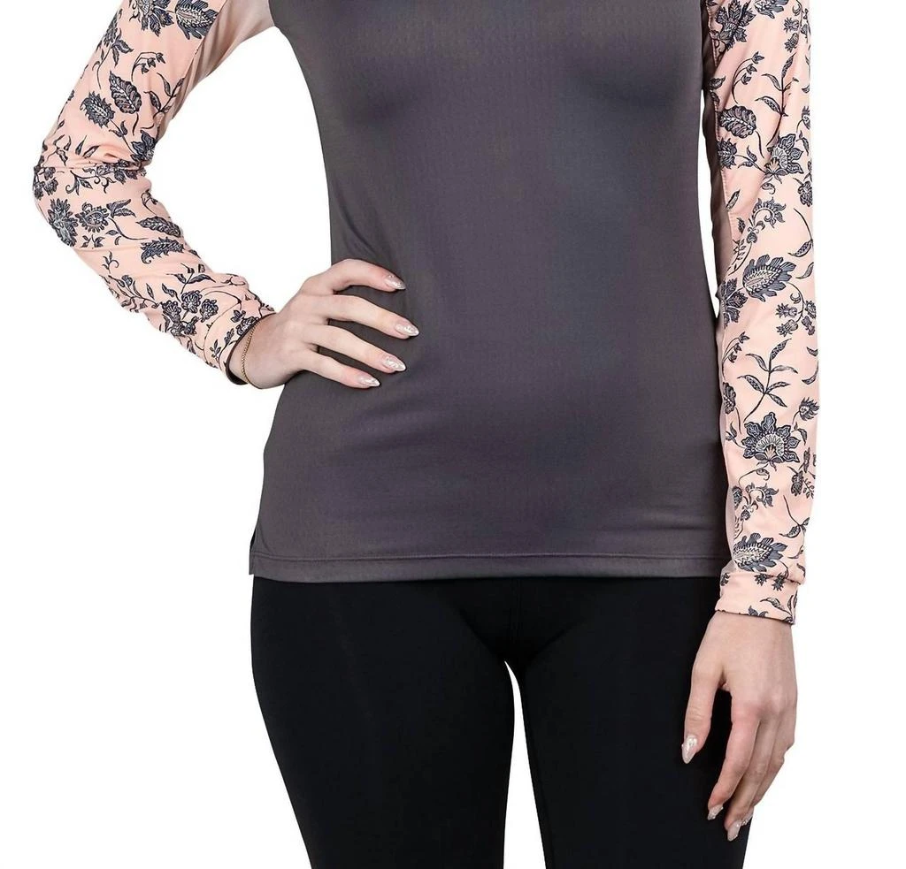 Kastel Denmark 1/4 Zip Long Sleeve Raglan Sun Shirt In Jacobean Peach 3