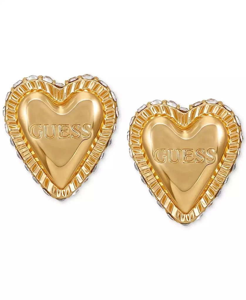 GUESS Gold-Tone Stud Heart Earrings 1