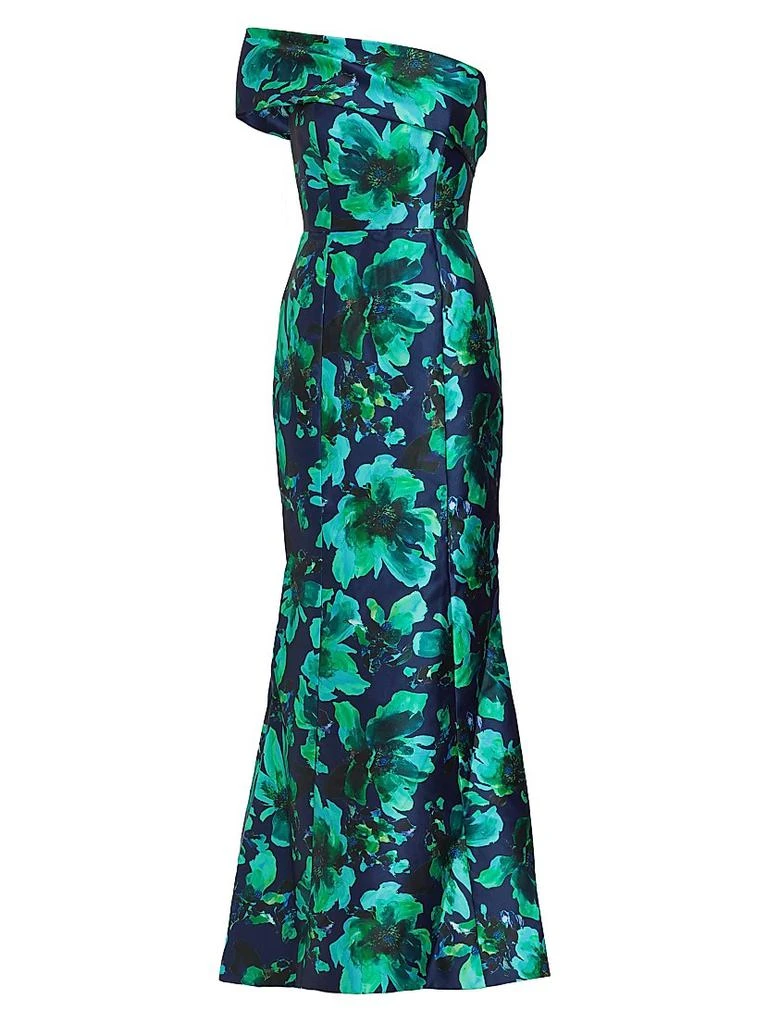 Floral Satin Trumpet Gown – On Sale Now with Up to 51% Off