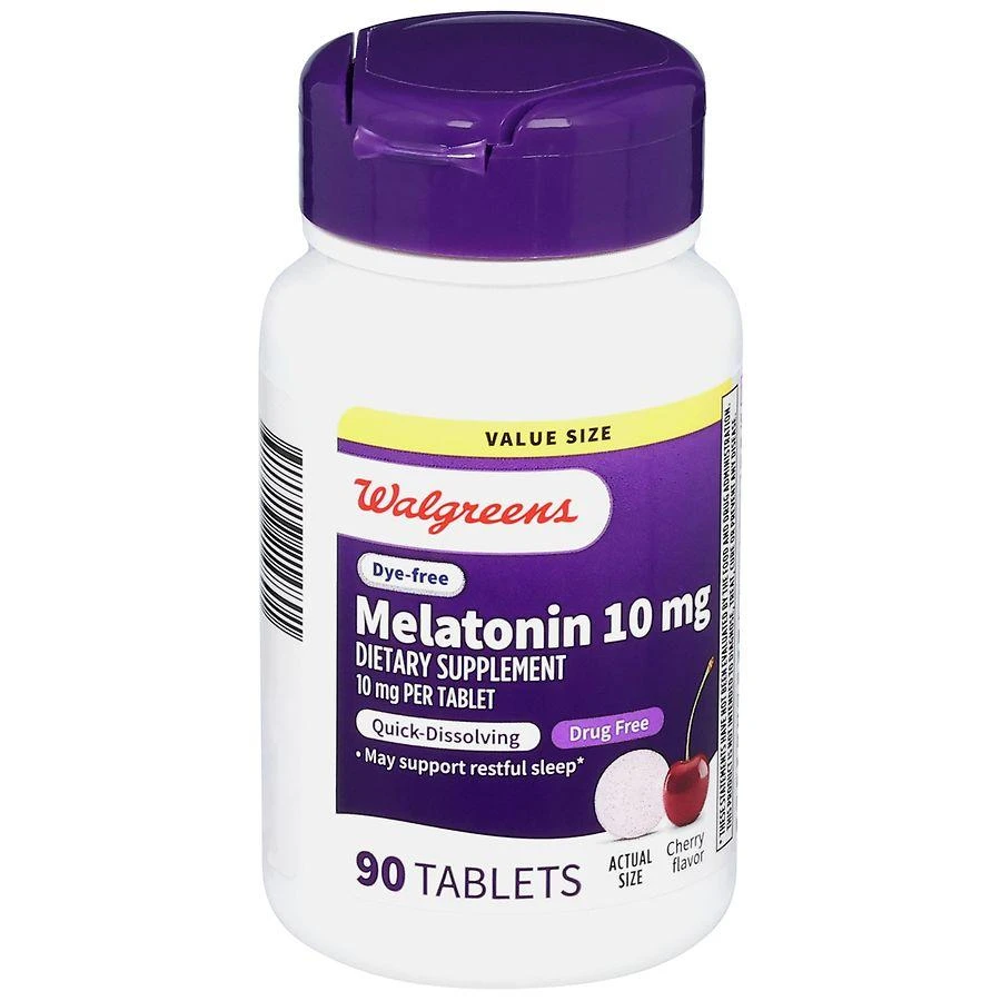Walgreens Melatonin 10 mg Quick-Dissolving Tablets Dye-Free Cherry 2
