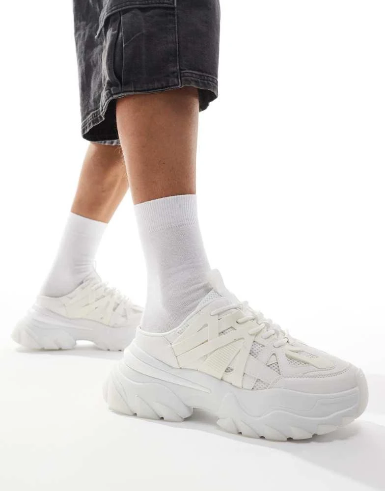 ASOS ASOS DESIGN chunky mule trainers in white 1