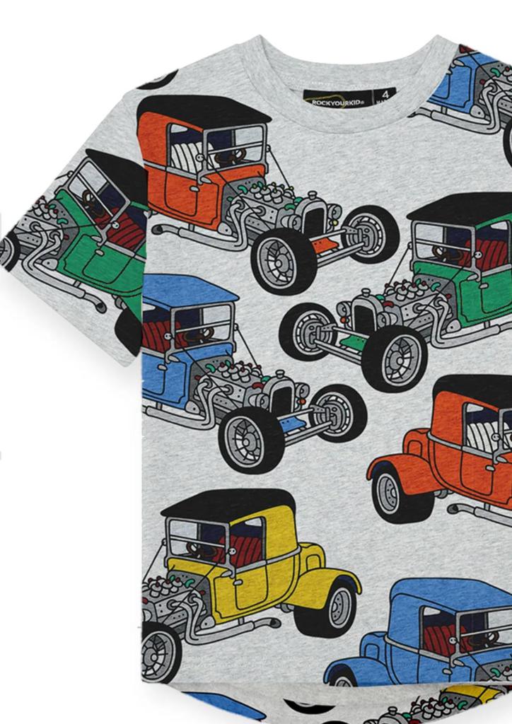 Rock Your Baby Rock Your Baby - Boy's Hot Rod T-shirt