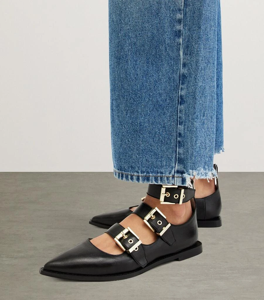 ALL SAINTS Leather Susan Buckle Flats 5