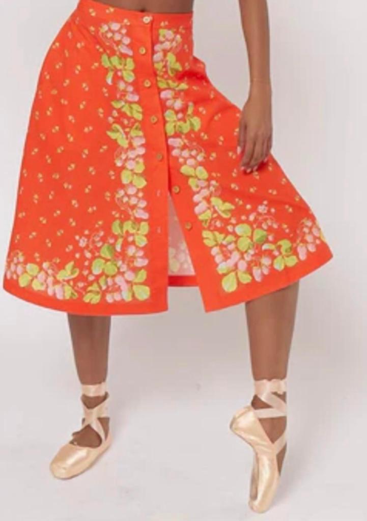 Rachel Antonoff Talia Skirt In Orange Red