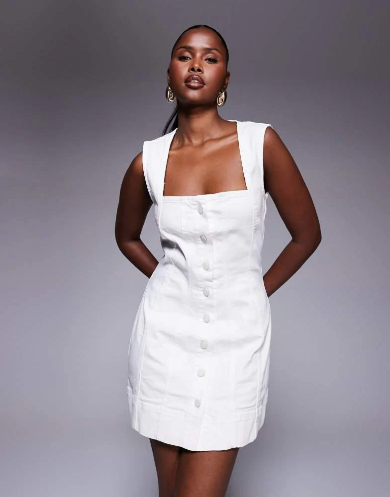 good american power stretch mini dress Good American Power Stretch Mini Dress in Cloud White
