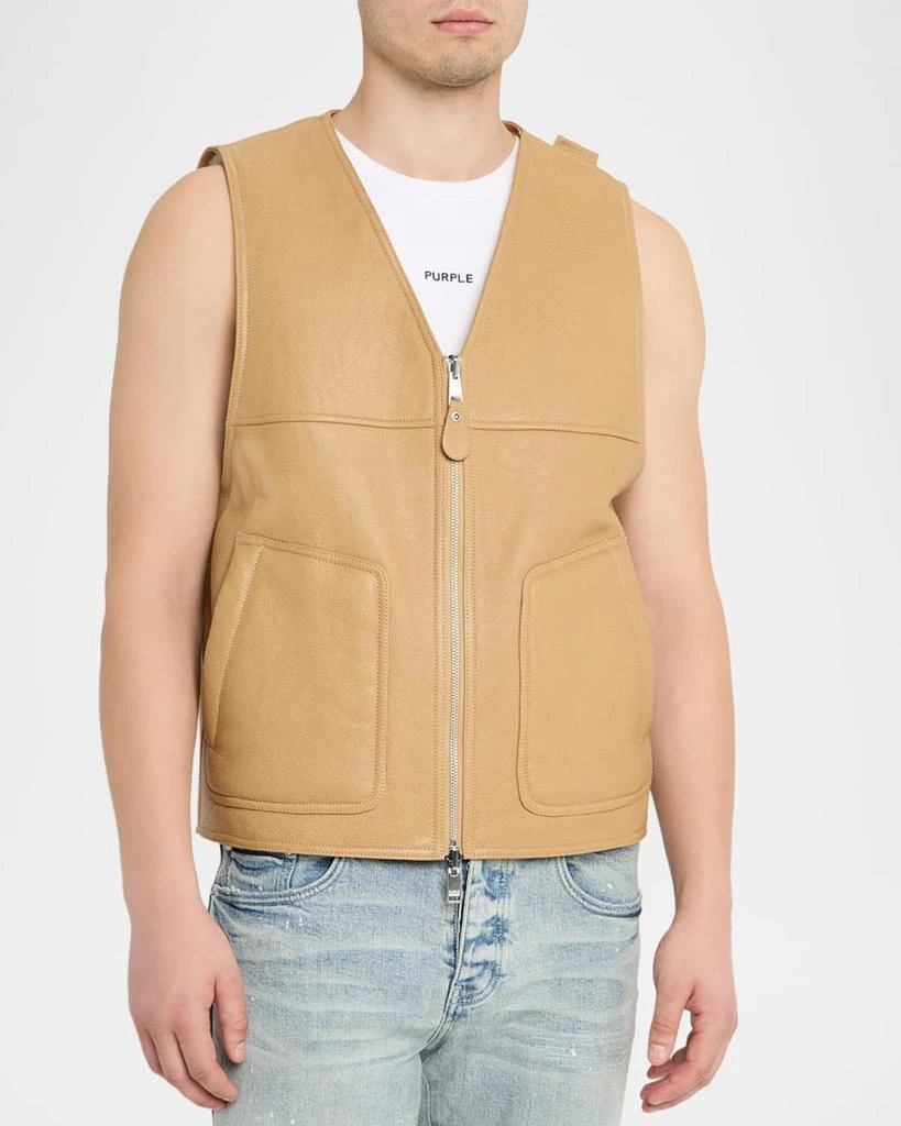 PURPLE Men
s Slab Wordmark Shearling Vest 4