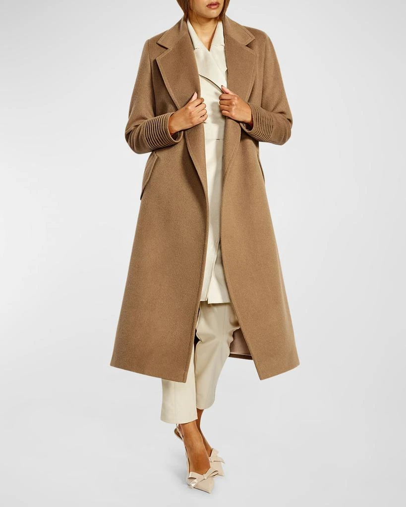 Sentaler Long Notched-Collar Wrap Coat 7